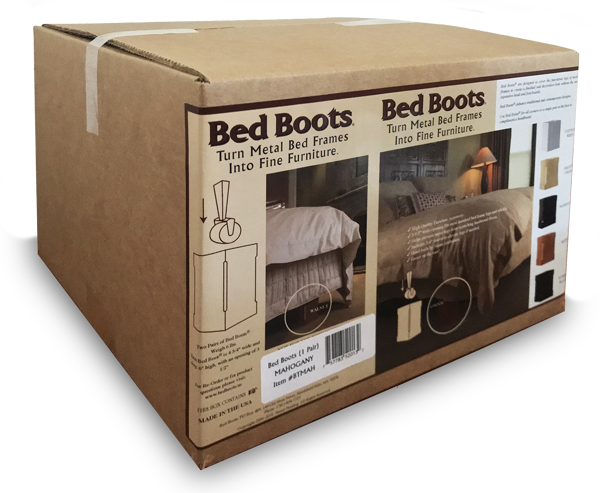BedBoots distinctive shipping packaging with product images